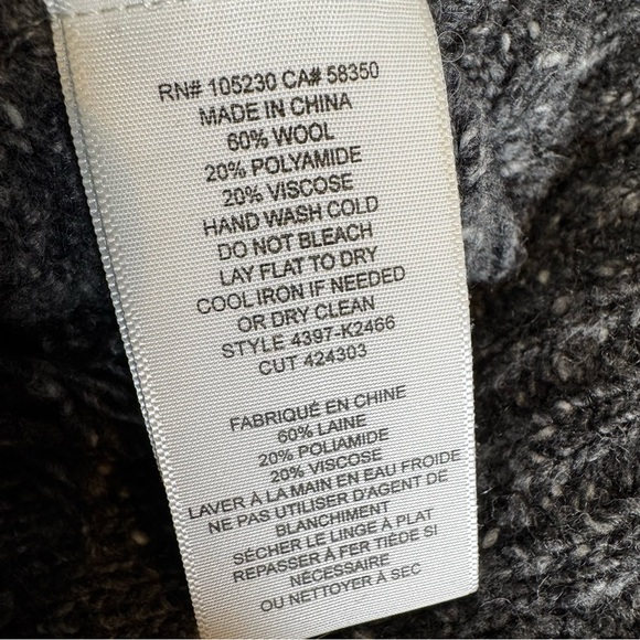 Joie Wool Blend Grey Hatice Fringe Poncho Sweater Size XS/S - Picture 11 of 13